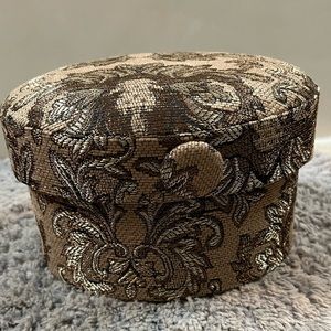 COPY - Brown Floral Jennifer Tapestry Fabric Oval Keepsake Box